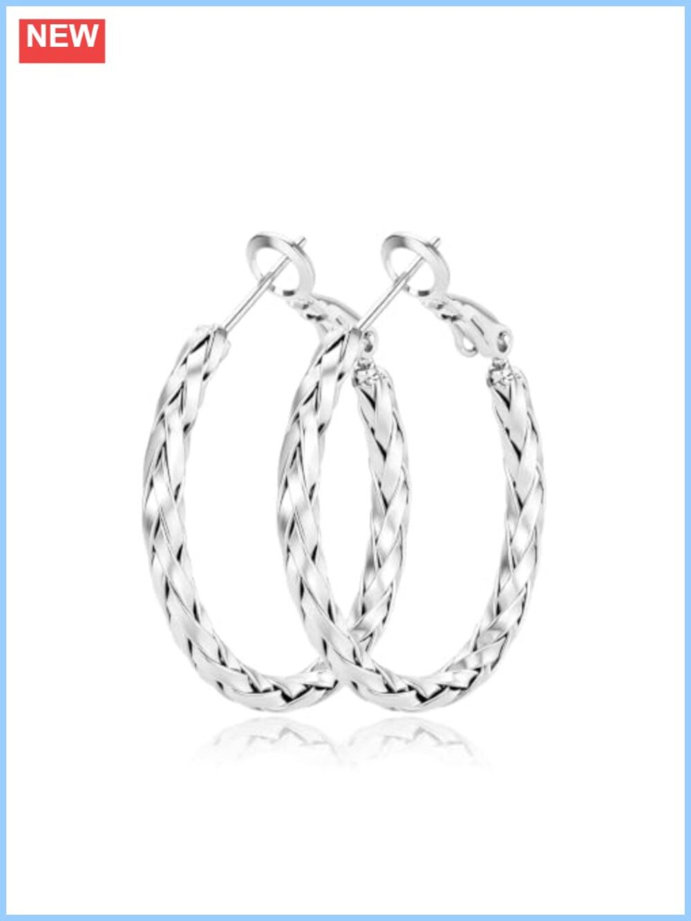 3mm Thin Twist Hoop Earrings Brass Plated Sterling Silver 30mm